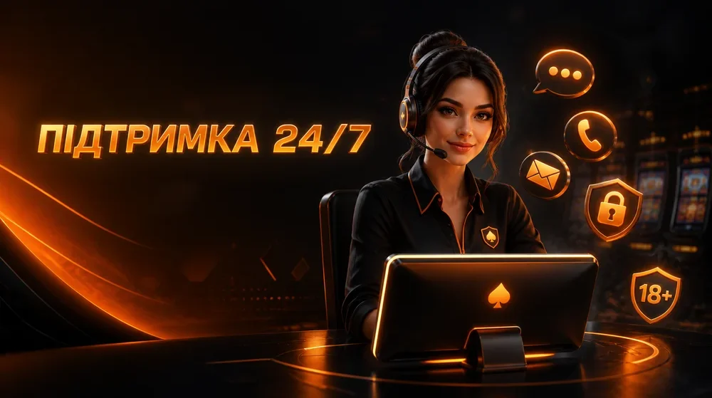 Оператор підтримки в навушниках за монітором